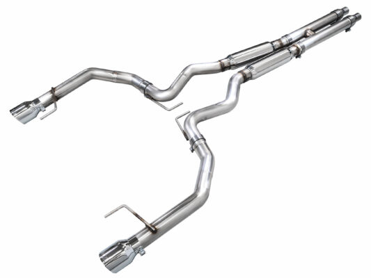 2024-2026 S650 Mustang GT (Dual Chrome Silver) — AWE Track Cat-Back Exhaust