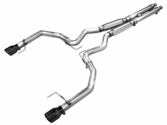 2024-2026 S650 Mustang GT (Dual Diamond Black) — AWE Track Cat-Back Exhaust