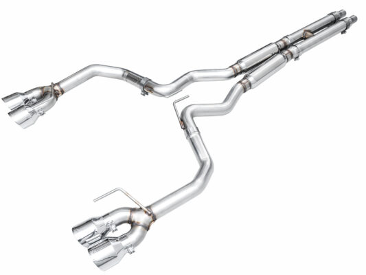 2024-2026 S650 Mustang GT (Quad Chrome Silver) — AWE Track Cat-Back Exhaust