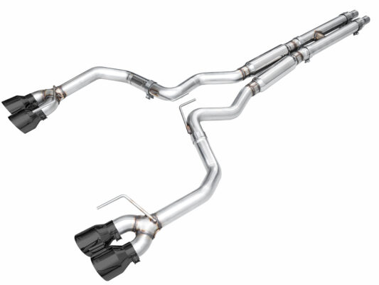 2024-2026 S650 Mustang GT (Quad Diamond Black) — AWE Track Cat-Back Exhaust