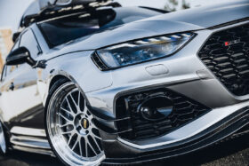 DarwinPRO 2020-2024 Audi RS4 B9.5 BKSS Style Carbon Fiber Front Bumper Canards - image 1
