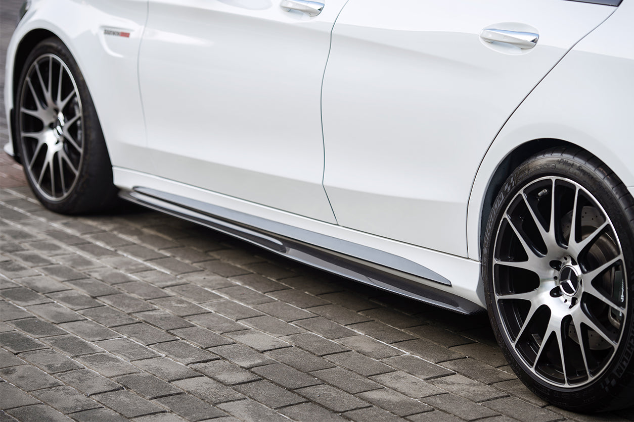 DarwinPRO 2015-2021 Mercedes Benz C-Class W205 Sedan Side Skirts - Carbonado (PS)