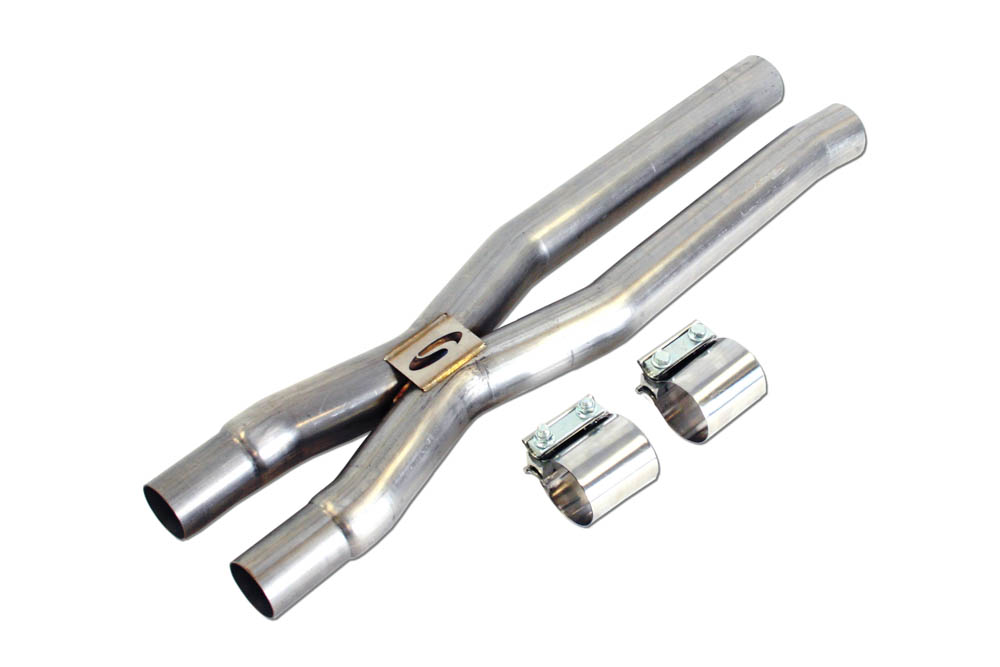 2015-2026 Ford Mustang Dark Horse/Mach 1/GT – Steeda 5.0L Coyote 304 Stainless Resonator Delete X-Pipe