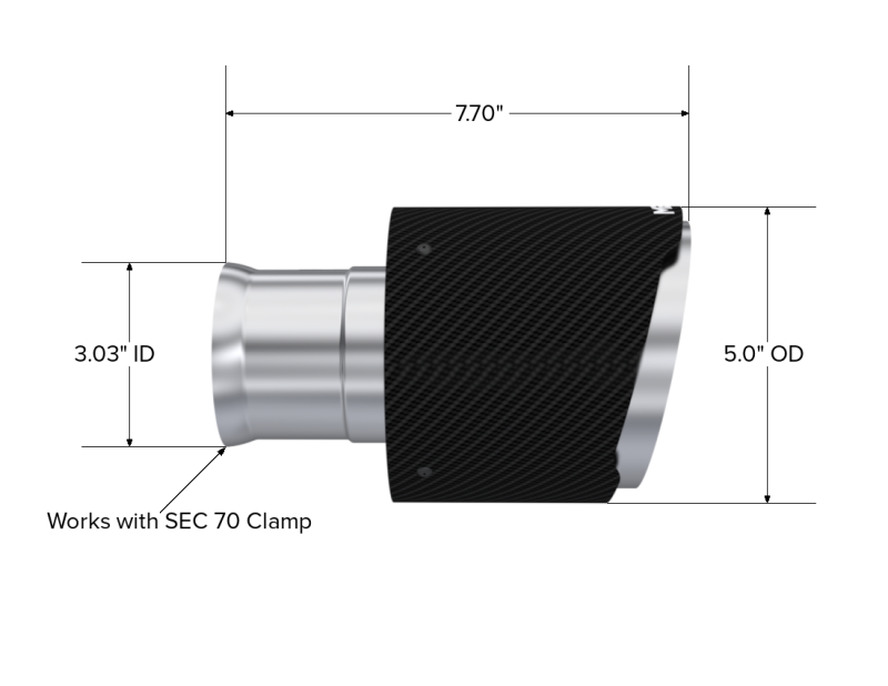 MBRP T5197CF vehicle-specific exhaust tip for the 2015-2023 Dodge Charger &mdash; view 2