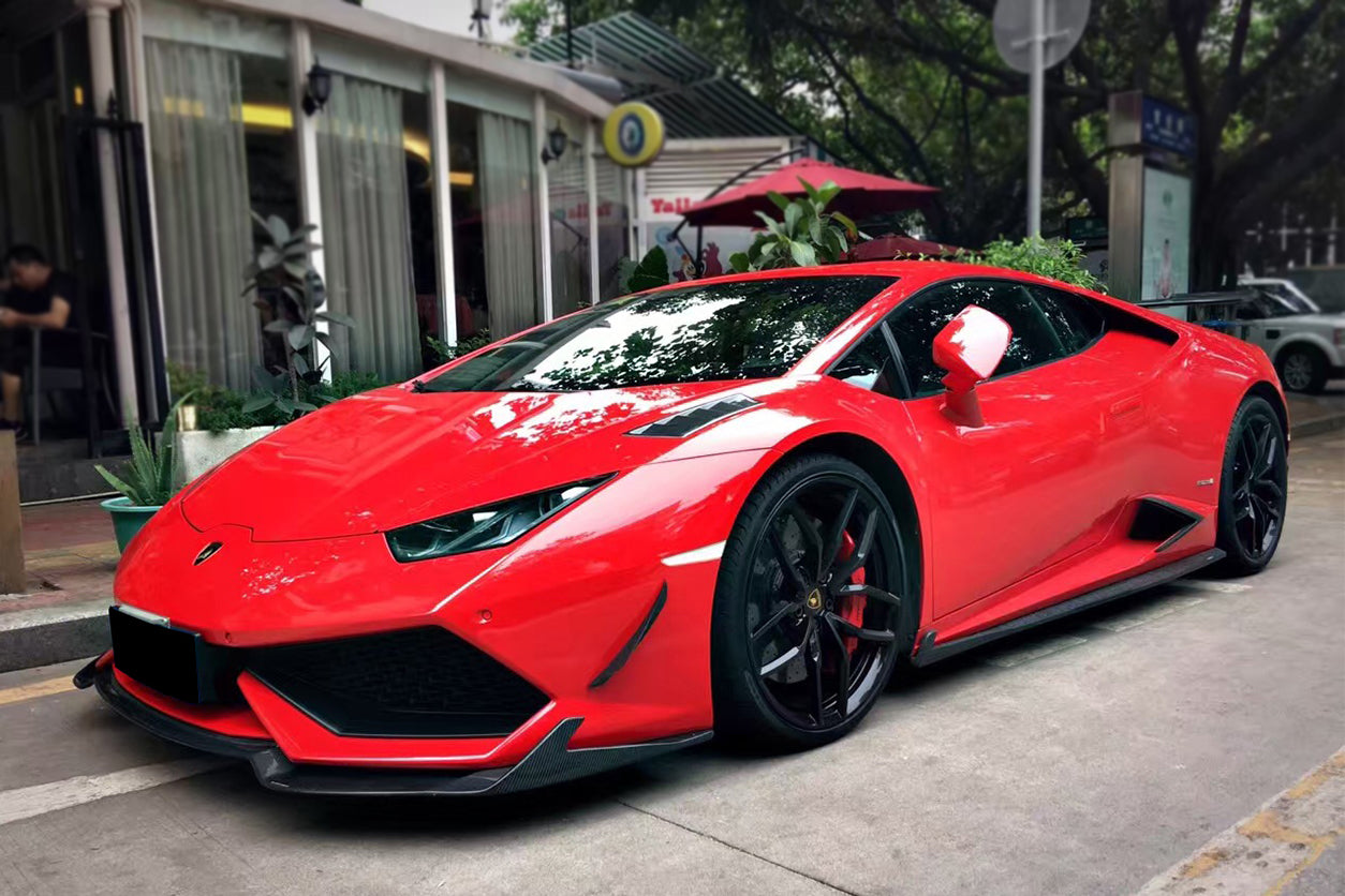 DarwinPRO 2015-2020 Lamborghini Huracan LP610 RZS Style Front Bumper Carbon Fiber Canard