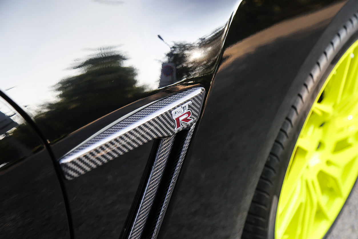 DarwinPRO 2015-2023 Nissan GTR R35 DBA EBA Carbon Fiber Fender Logo Cover