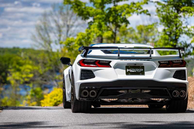2020-2024 Chevrolet Corvette Stingray with the MBRP S70413CF cat-back exhaust installed