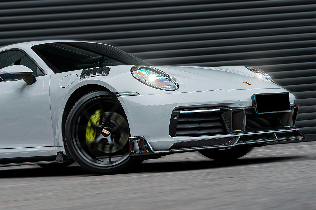 DarwinPRO 2019-2024 Porsche 911 992 Carbon Fiber Front Middle Lip DarwinPRO (BKSS) Fits Carrera, S, 4, 4S, Targa, Cabriolet