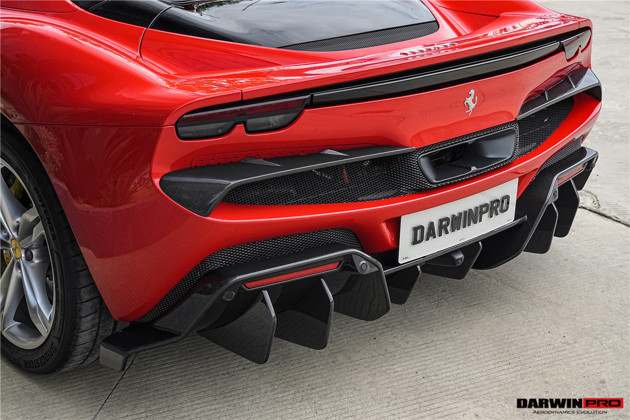 DarwinPRO 2022-2026 Ferrari 296 GTB & GTS Type F171 iMP Style Carbon Fiber Rear Bumper Trim - view 2