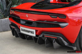 DarwinPRO 2022-2026 Ferrari 296 GTB & GTS Type F171 iMP Style Carbon Fiber Rear Bumper Trim