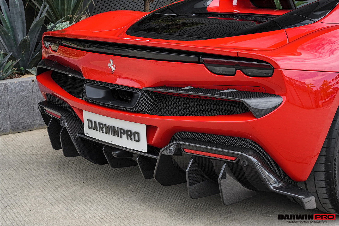 DarwinPRO 2022-2026 Ferrari 296 GTB & GTS Type F171 iMP Style Carbon Fiber Rear Bumper Trim - view 3
