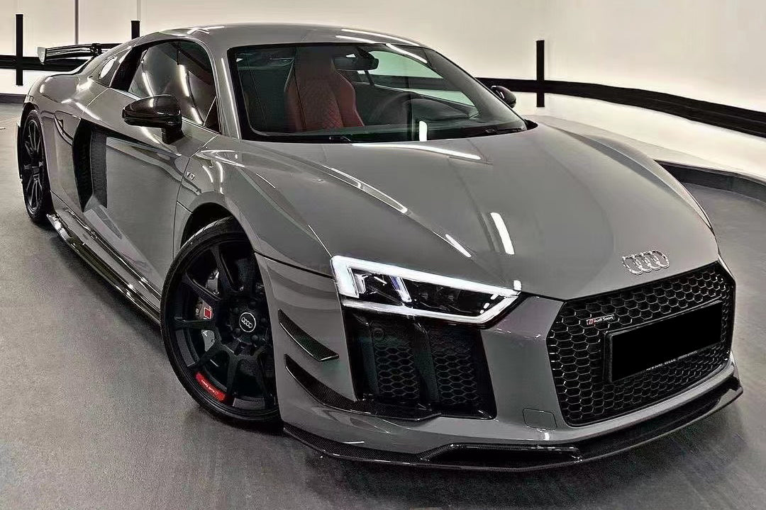 DarwinPro Aerodynamics DarwinPRO R8 GEN2 Coupe & Spyder Performance Parts Style Dry Carbon Fiber Front Lip