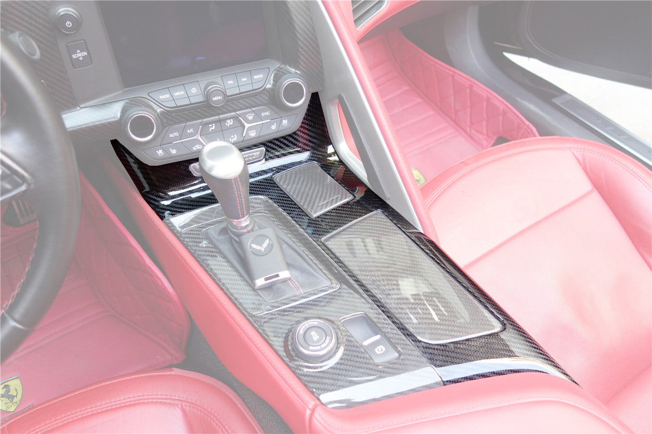 DarwinPRO 2013-2019 Corvette C7 Z06 Grandsport Dry Carbon Fiber Interior Outside Gears Panel Protective Cover Trim