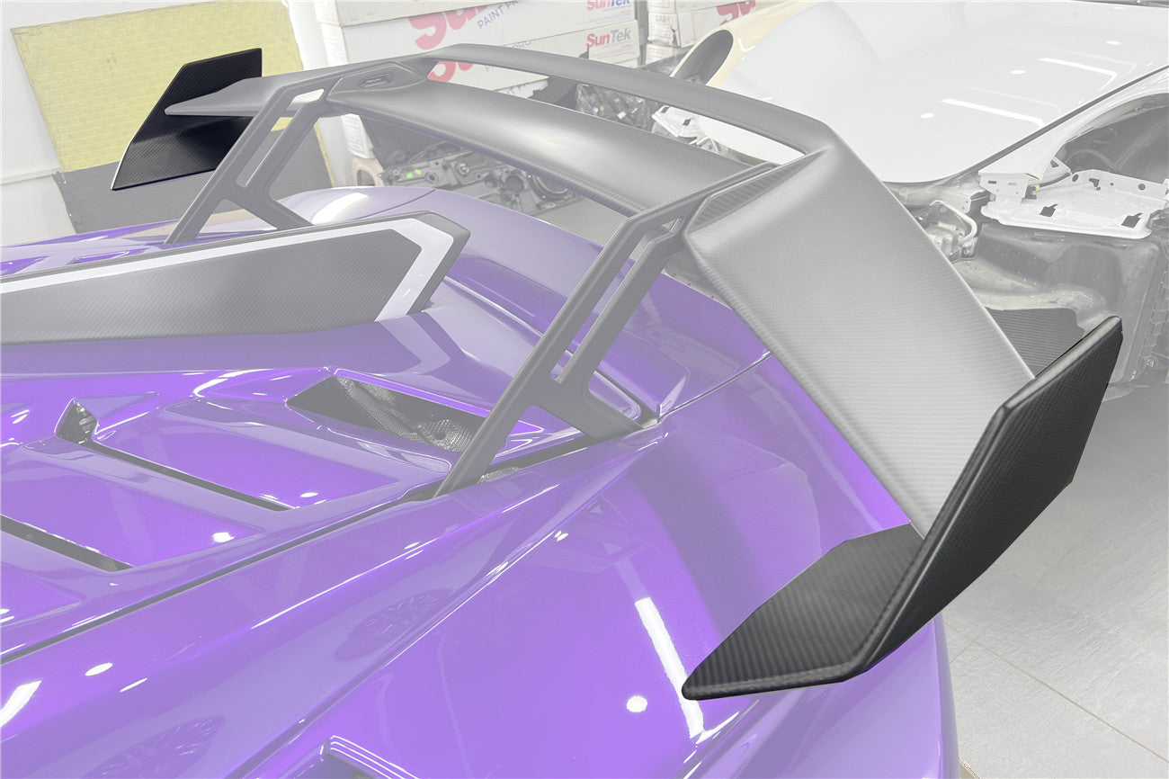 DarwinPRO 2021-2024 Lamborghini Huracan STO Dry Carbon Fiber Trunk Spoiler Side Winglets