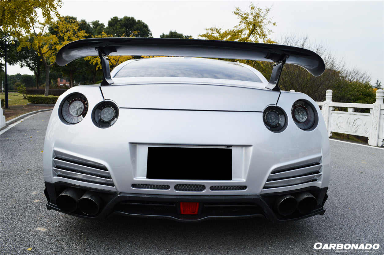 DarwinPro Aerodynamics DarwinPRO GTR R35 DBA EBA VA Style Rear Bumper With Diffuser Undertray and LED Light - Image 2