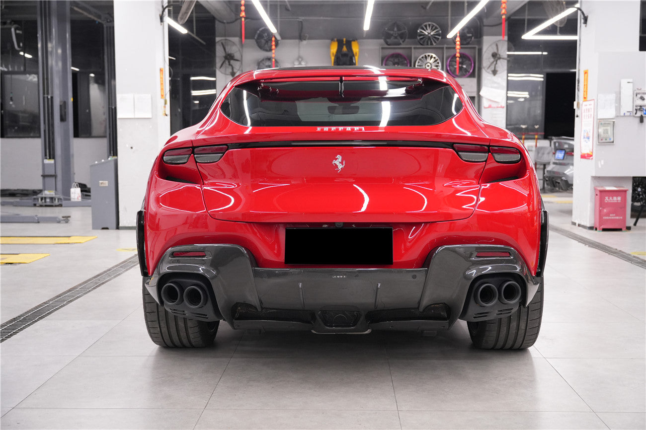DarwinPRO 2023-UP Ferrari Purosangue FUV Type F175 OEM Style Dry Carbon Fiber Rear Diffuser - FF Performance