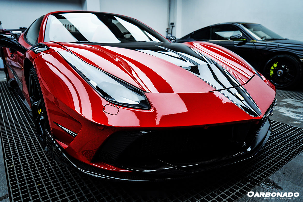 DarwinPro Aerodynamics DarwinPRO 488 GTB & Spider MSY Style Carbon Fiber Hood for Ferrari 488 - Image 2