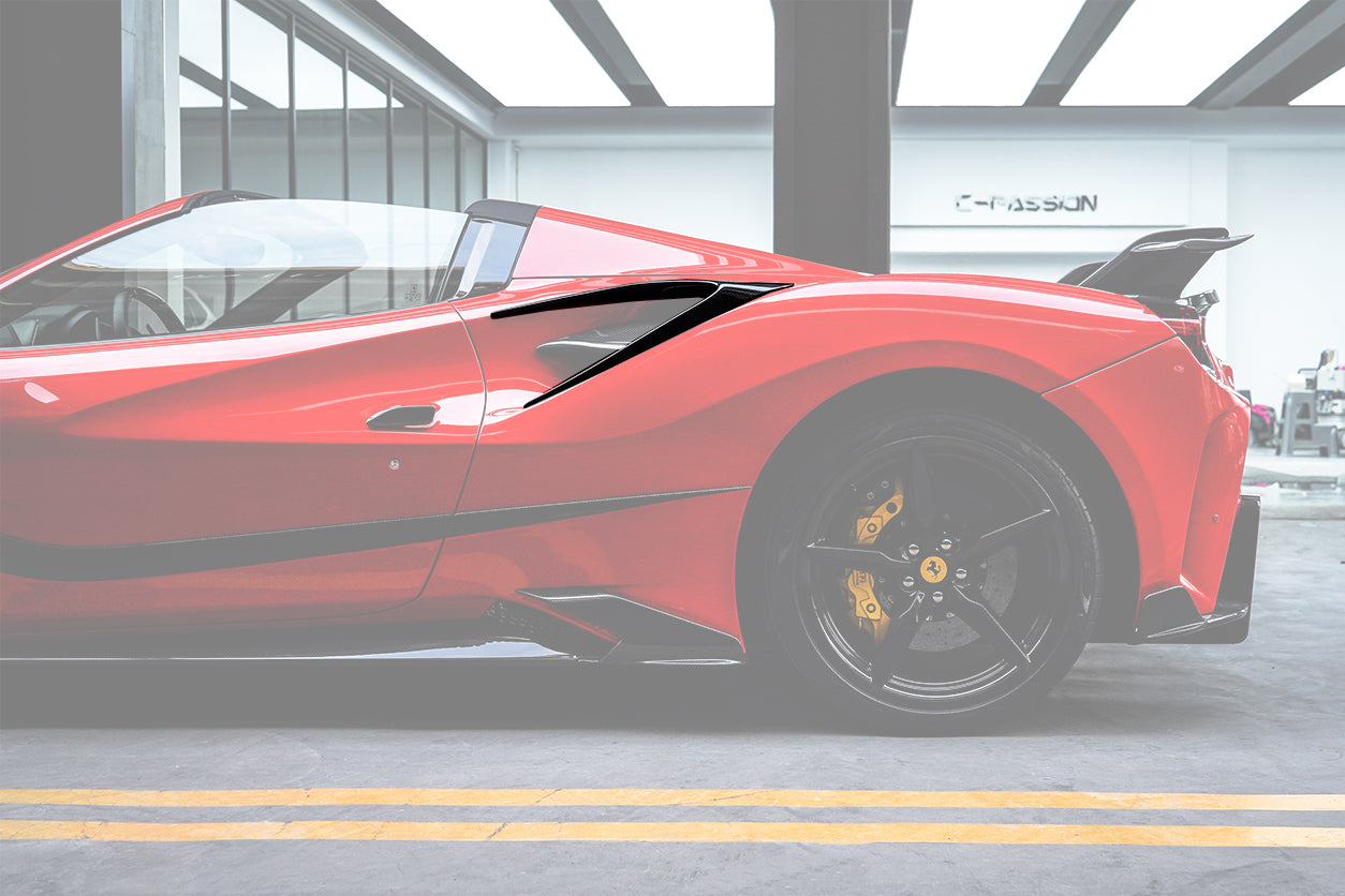 DarwinPRO 2015-2024 Ferrari 488 GTB Spider And F8 MSY Style Carbon Fiber Side Air Intake Flaps - FF Performance