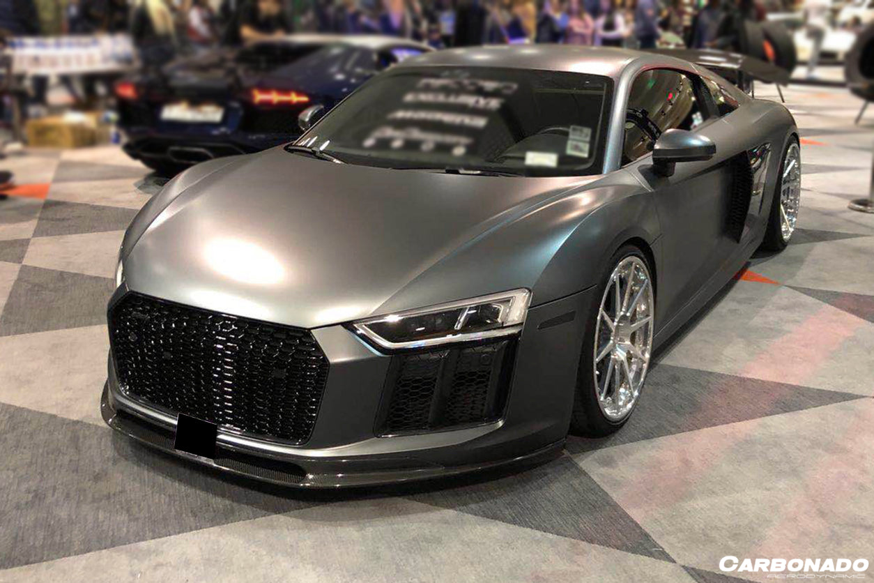 DarwinPro Aerodynamics DarwinPRO R8 Carbon Fiber Front Lip Carbonado (VRS) Fits Coupe Spyder - Image 2