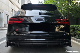 DarwinPRO 2013-2018 Audi RS6 Avant MN Style Carbon Fiber Rear Cap Splliter - image 3