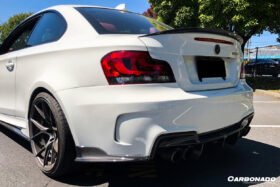 DarwinPRO 2008-2013 BMW 1M RZ Style Carbon Fiber Rear Bumper Cap Spiliter - image 8