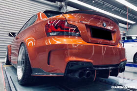 DarwinPRO 2008-2013 BMW 1M RZ Style Carbon Fiber Rear Bumper Cap Spiliter - image 3