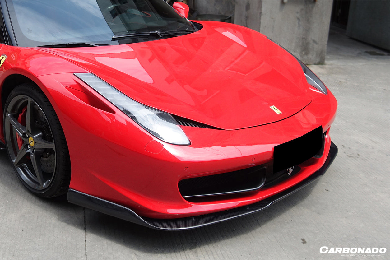 DarwinPRO 2010-2015 Ferrari 458 Italia / Spider AV Style Carbon Fiber Front Lip