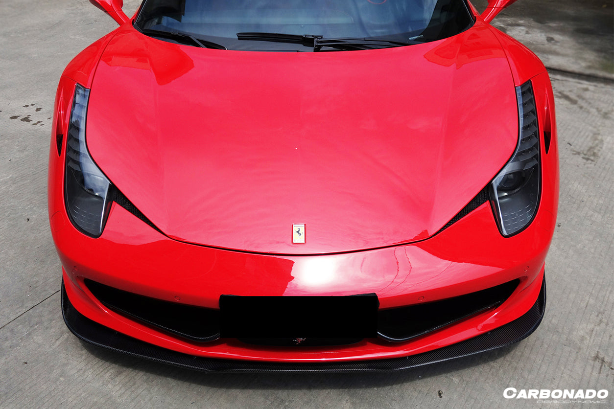 DarwinPRO 2010-2015 Ferrari 458 Italia / Spider AV Style Carbon Fiber Front Lip - detail 1