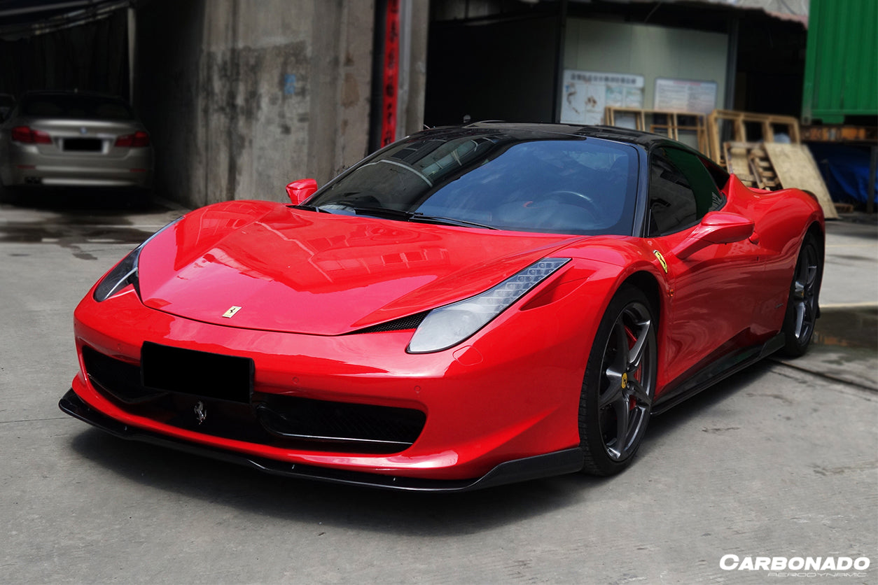 DarwinPRO 2010-2015 Ferrari 458 Italia / Spider AV Style Carbon Fiber Front Lip - detail 3