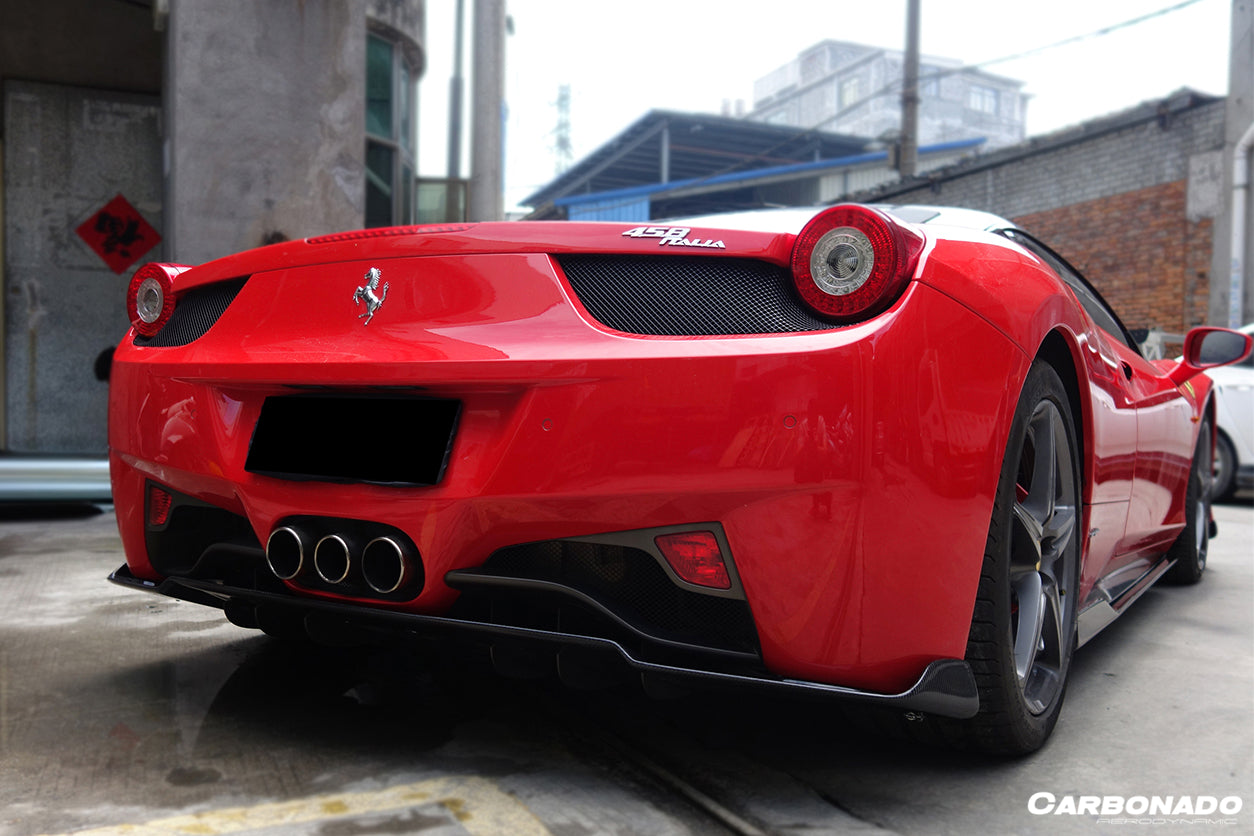 DarwinPRO 2010-2015 Ferrari 458 Italia / Spider AV Style Carbon Fiber Rear Diffuser - detail 1