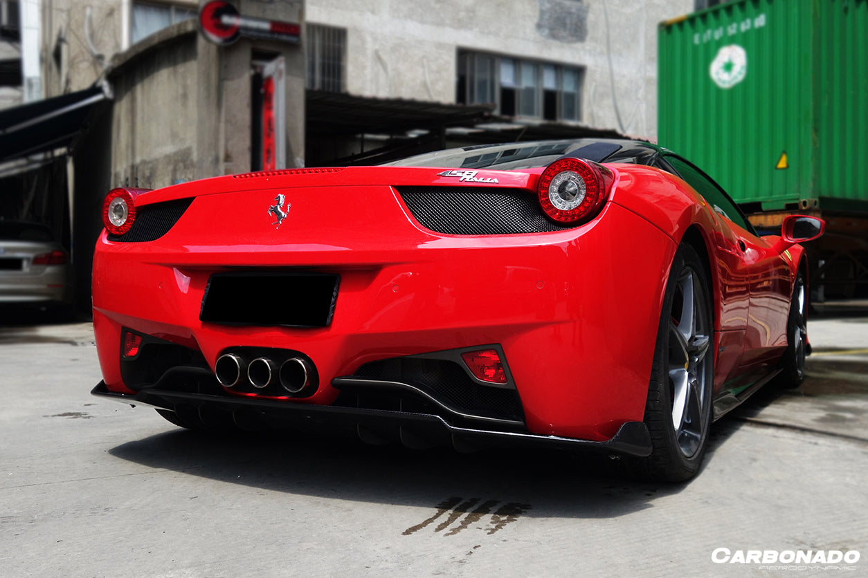DarwinPRO 2010-2015 Ferrari 458 Italia / Spider AV Style Carbon Fiber Rear Diffuser - detail 2
