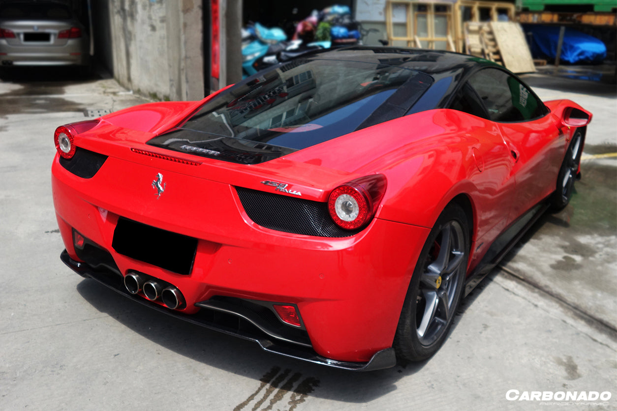 DarwinPRO 2010-2015 Ferrari 458 Italia / Spider AV Style Carbon Fiber Rear Diffuser - detail 3