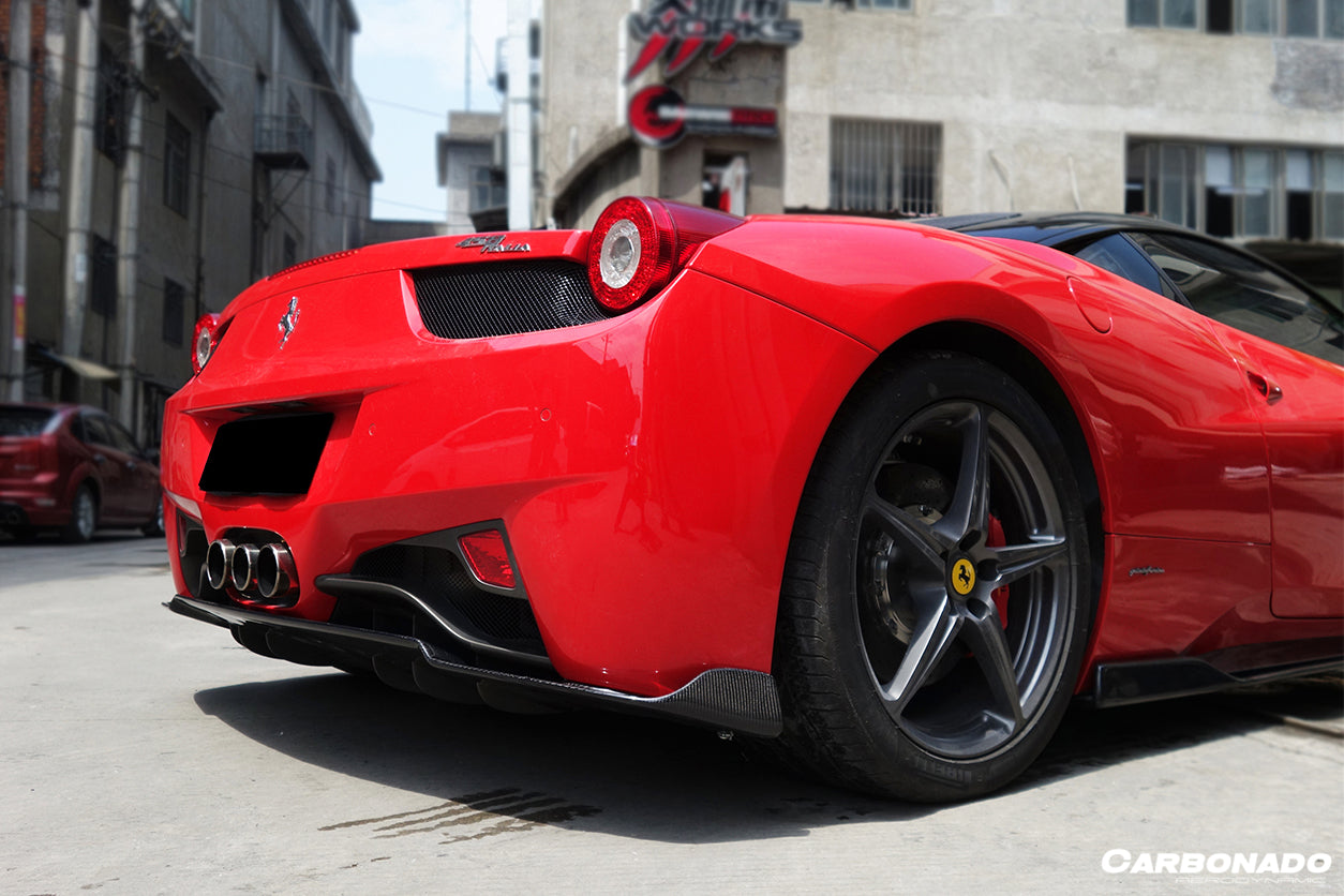 DarwinPRO 2010-2015 Ferrari 458 Italia / Spider AV Style Carbon Fiber Rear Diffuser - view 4