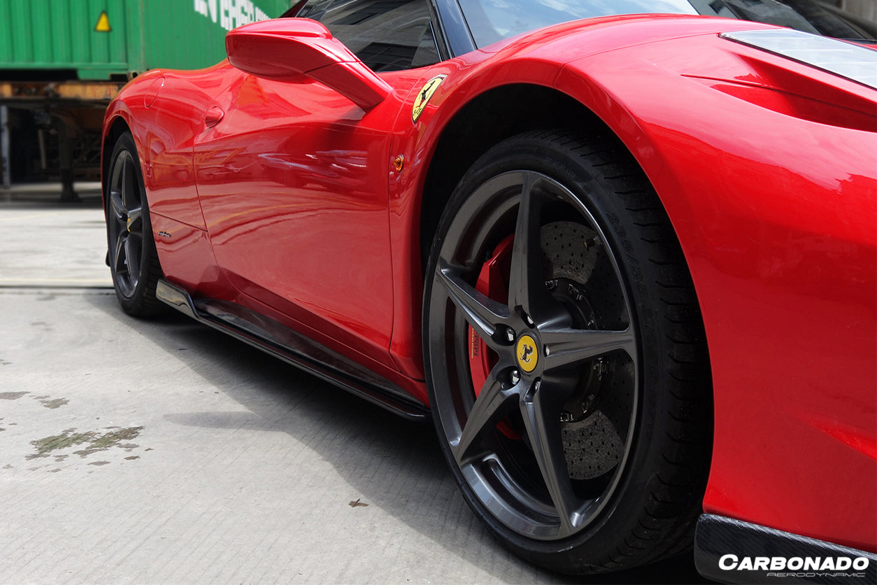 DarwinPRO 2010-2015 Ferrari 458 Italia / Spider AV Style Carbon Fiber Side Skirts - detail 2