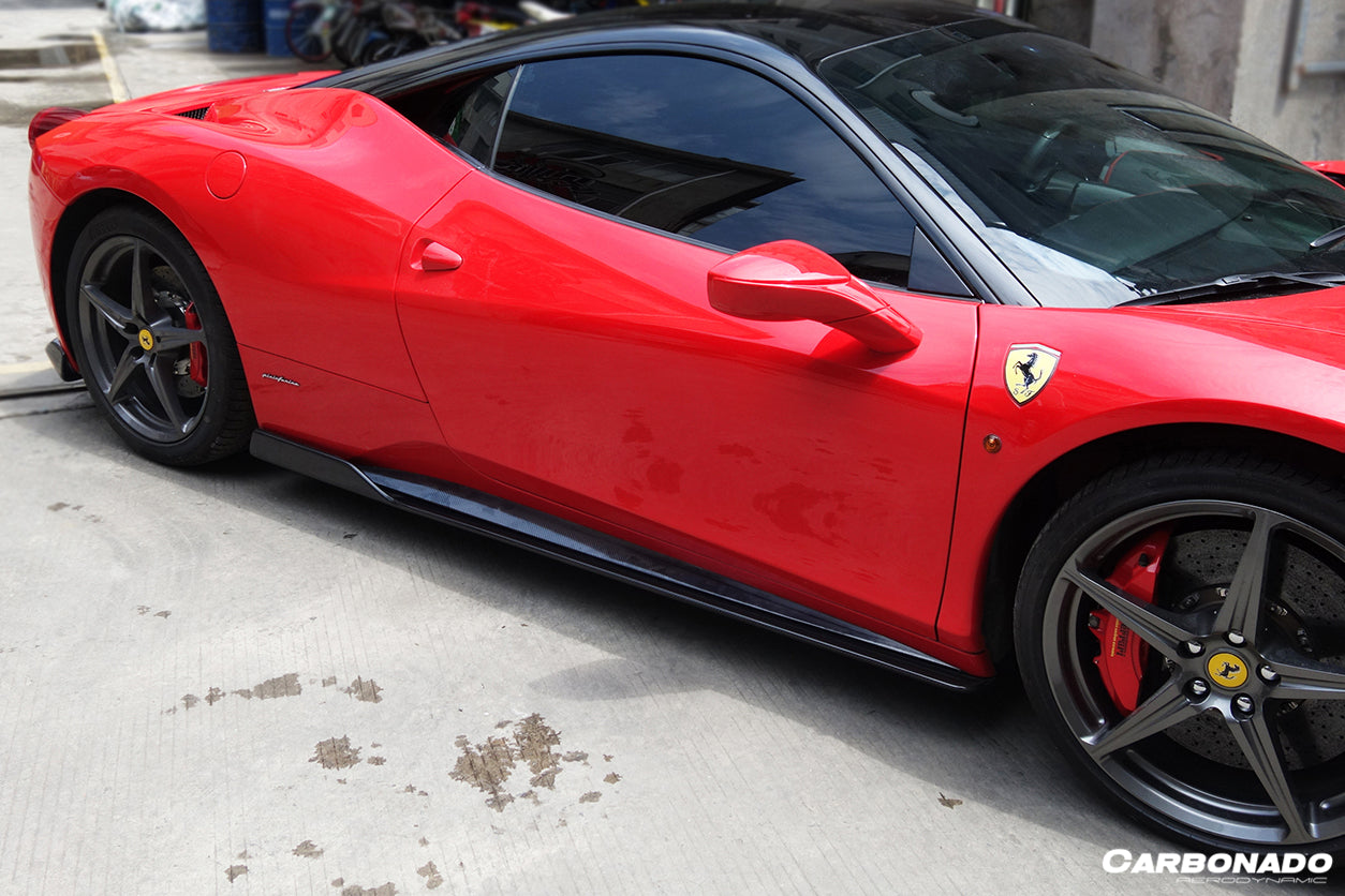 DarwinPRO 2010-2015 Ferrari 458 Italia / Spider AV Style Carbon Fiber Side Skirts - view 4