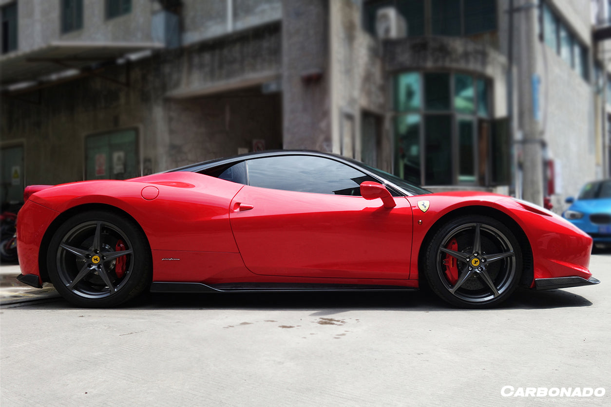 DarwinPRO 2010-2015 Ferrari 458 Italia / Spider AV Style Carbon Fiber Side Skirts