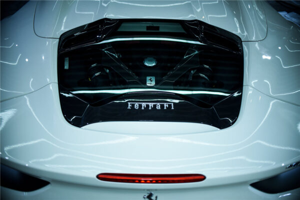 DarwinPRO 2015-2019 Ferrari Autoclave Carbon Fiber Engine Hood With Glass Carbonado (CPO) | Fits: 488 Spider, Pista Spider