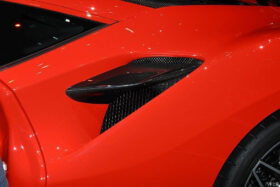 DarwinPro Aerodynamics DarwinPRO F8 OEM Style Dry Carbon Fiber Side Air Intake Fins Flaps Wings for Ferrari F8 - Image 2