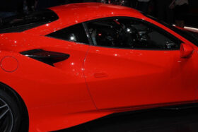 DarwinPro Aerodynamics DarwinPRO F8 OEM Style Dry Carbon Fiber Side Air Intake Fins Flaps Wings for Ferrari F8 - Image 4