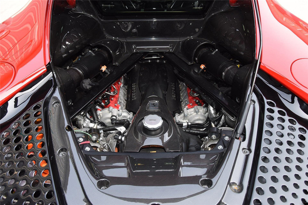 DarwinPRO 2020-UP Ferrari SF90 Stradale OE Style Autoclave Carbon Fiber Engine Bay Interior 5 Piece - FF Performance