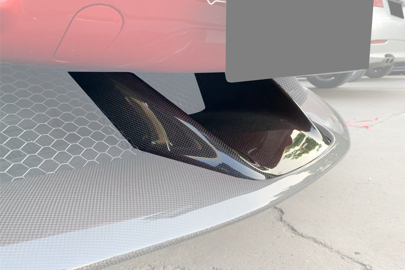 DarwinPRO 2020-UP Ferrari SF90 Stradale OE Style Autoclave Carbon Fiber Front Bumper Middle Air Vents - FF Performance