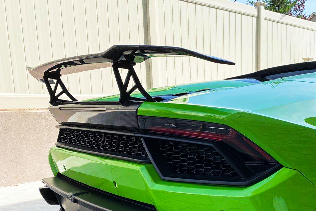 DarwinPRO 2015-2025 Lamborghini Huracan Carbon Fiber Trunk Spoiler Wing with Base Carbonado (VRS) Fits LP610, LP580, EVO, Tecnica