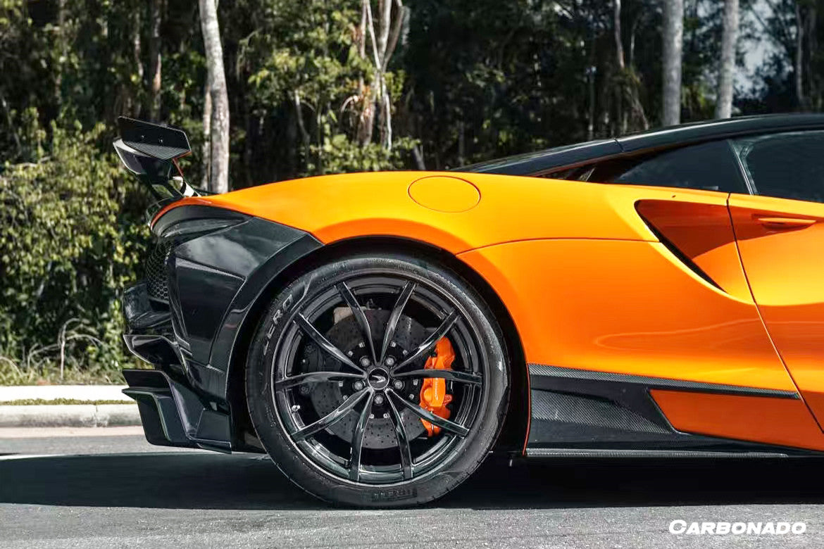 DarwinPro Aerodynamics DarwinPRO Artura Coupe Spider AM Style Autoclave Carbon Fiber Rear Bumper Side Panels for McLaren