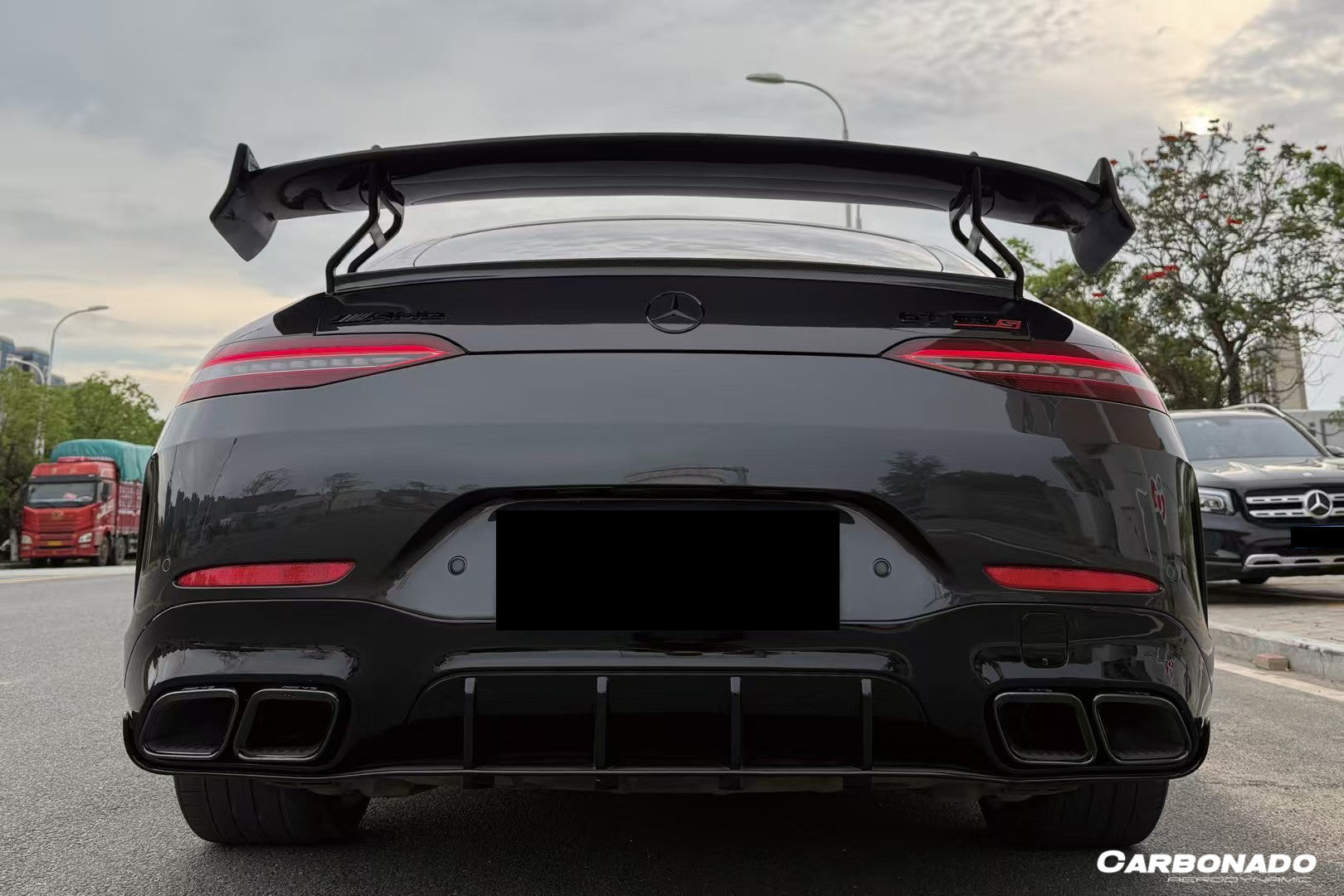 DarwinPro Aerodynamics DarwinPRO Benz AMG GT53 GT50 GT43 4Door Coupe X290 Convert GT63 Style Rear Bumper - Image 2