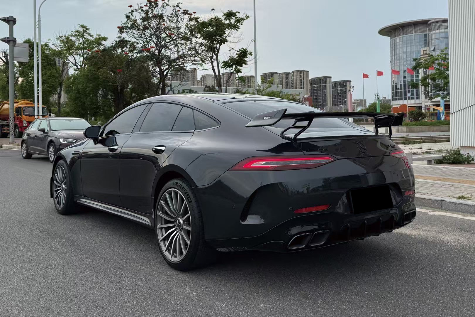 DarwinPro Aerodynamics DarwinPRO Benz AMG GT53 GT50 GT43 4Door Coupe X290 Convert GT63 Style Rear Bumper