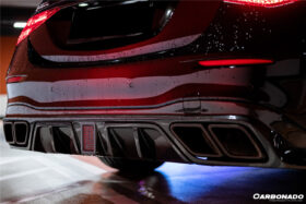 DarwinPRO 2021-UP Mercedes Benz S Class W223 4Matic Sedan MSY Style Rear Lip with LED Light And Exhaust tips - image 9