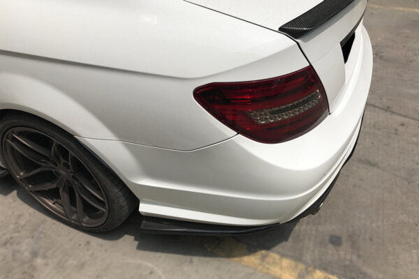 DarwinPRO 2012-2014 Mercedes Benz W204 C63 AMG RZS Style Carbon Fiber Rear Bumper Caps