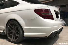 DarwinPRO 2012-2014 Mercedes Benz W204 C63 AMG RZS Style Carbon Fiber Rear Bumper Caps - image 2