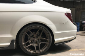 DarwinPRO 2012-2014 Mercedes Benz W204 C63 AMG RZS Style Carbon Fiber Rear Bumper Caps - image 7