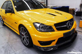DarwinPRO 2012-2014 Mercedes Benz W204 C63 AMG RZ Style Carbon Fiber Front Lip - image 9